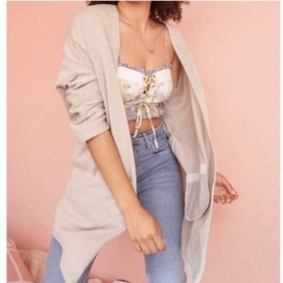 Anthropologie Donni Sandwash Ribbed Cardigan Duster NWOT‎ - Picture 1 of 8